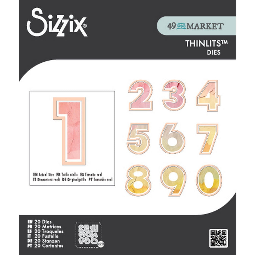 Sizzix • thinlits die set 20pcs this or that 2 inch numbers by 49 and market
