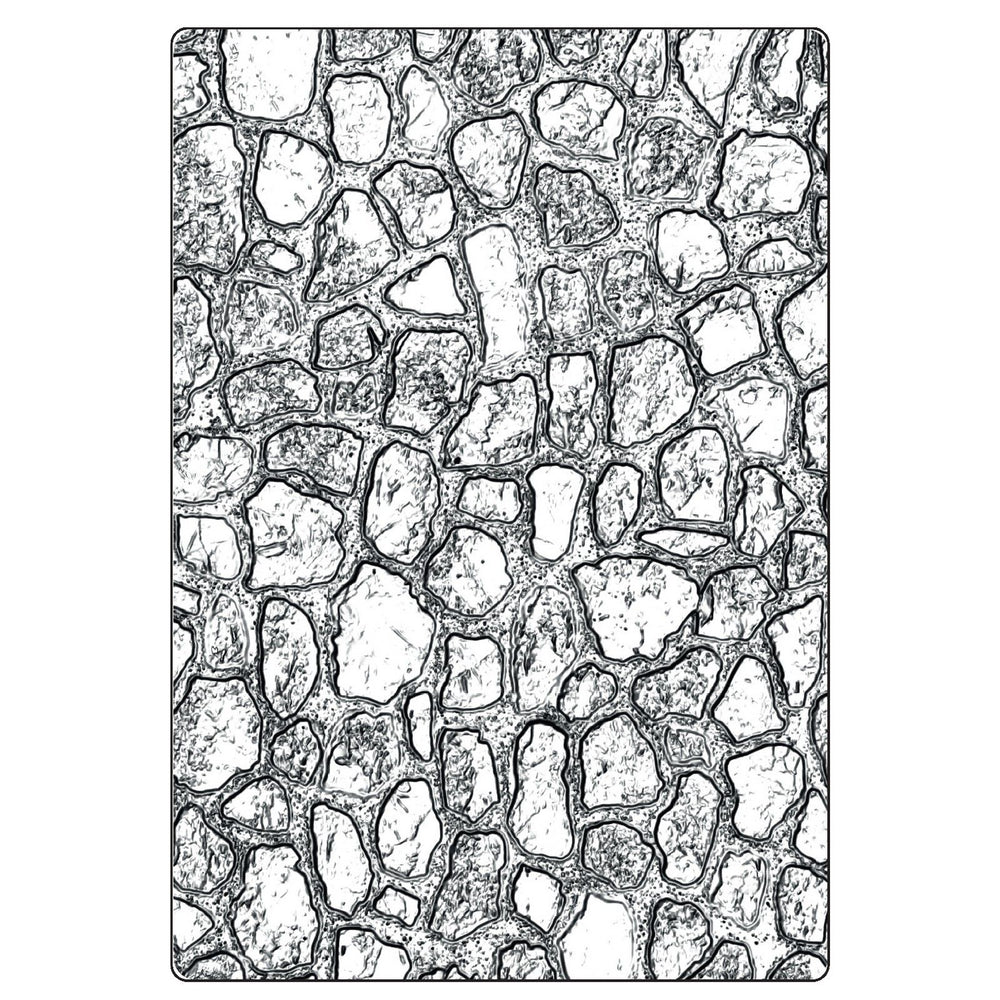 Sizzix • 3d texture fades embossing folder cobblestone large a5 by tim holtz