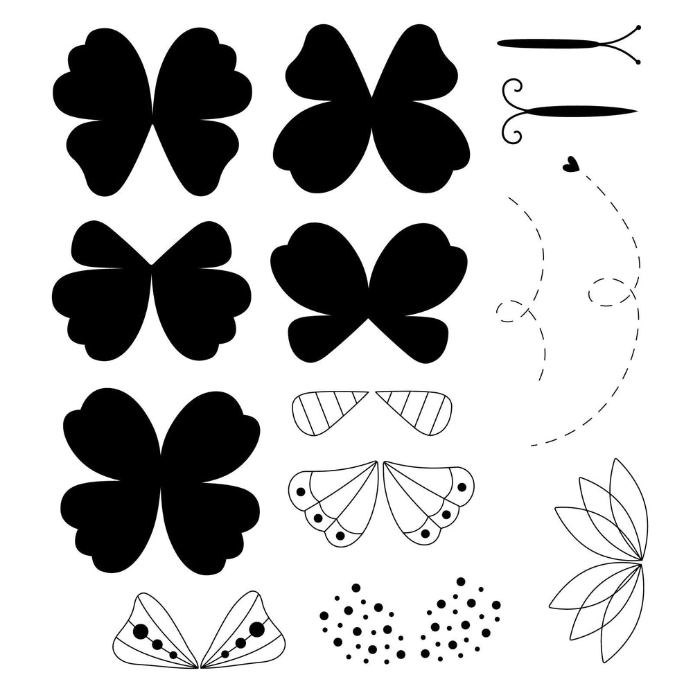 Sizzix • clear stamp set bright butterflies nr.1 by catherine pooler 14pcs