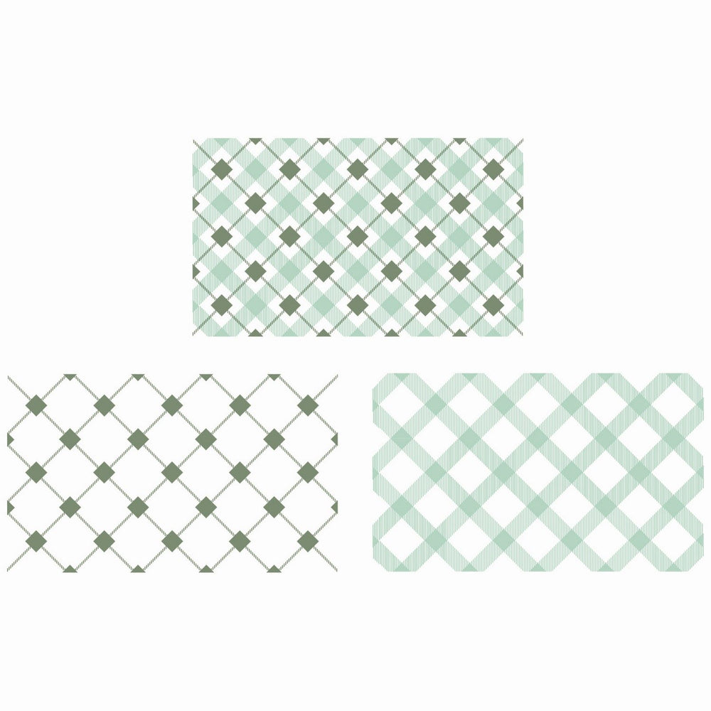 Sizzix • clear stamp set tartan by 49 and market 2pcs