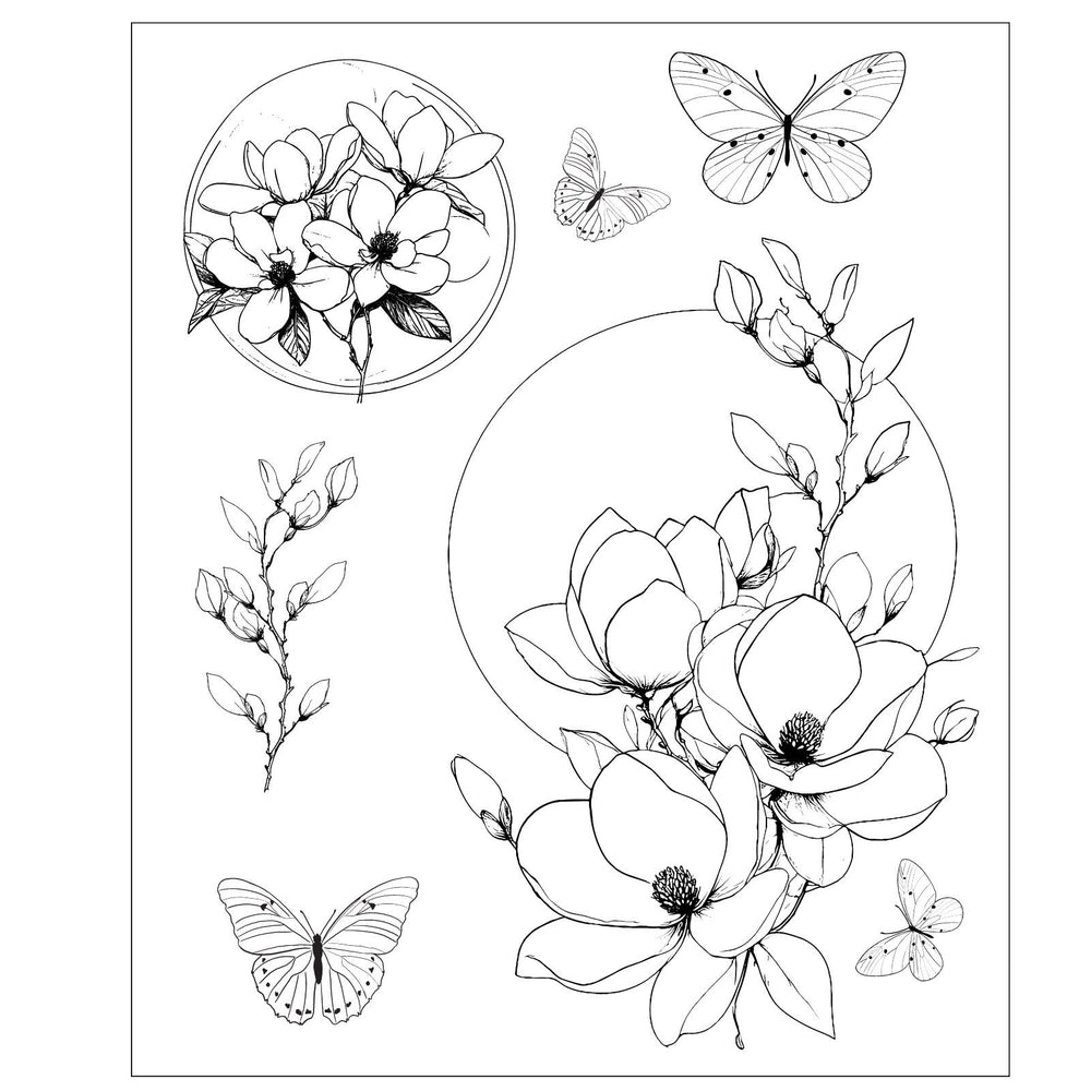 Sizzix • clear stamp set 7pcs magnolia by willow wolfe
