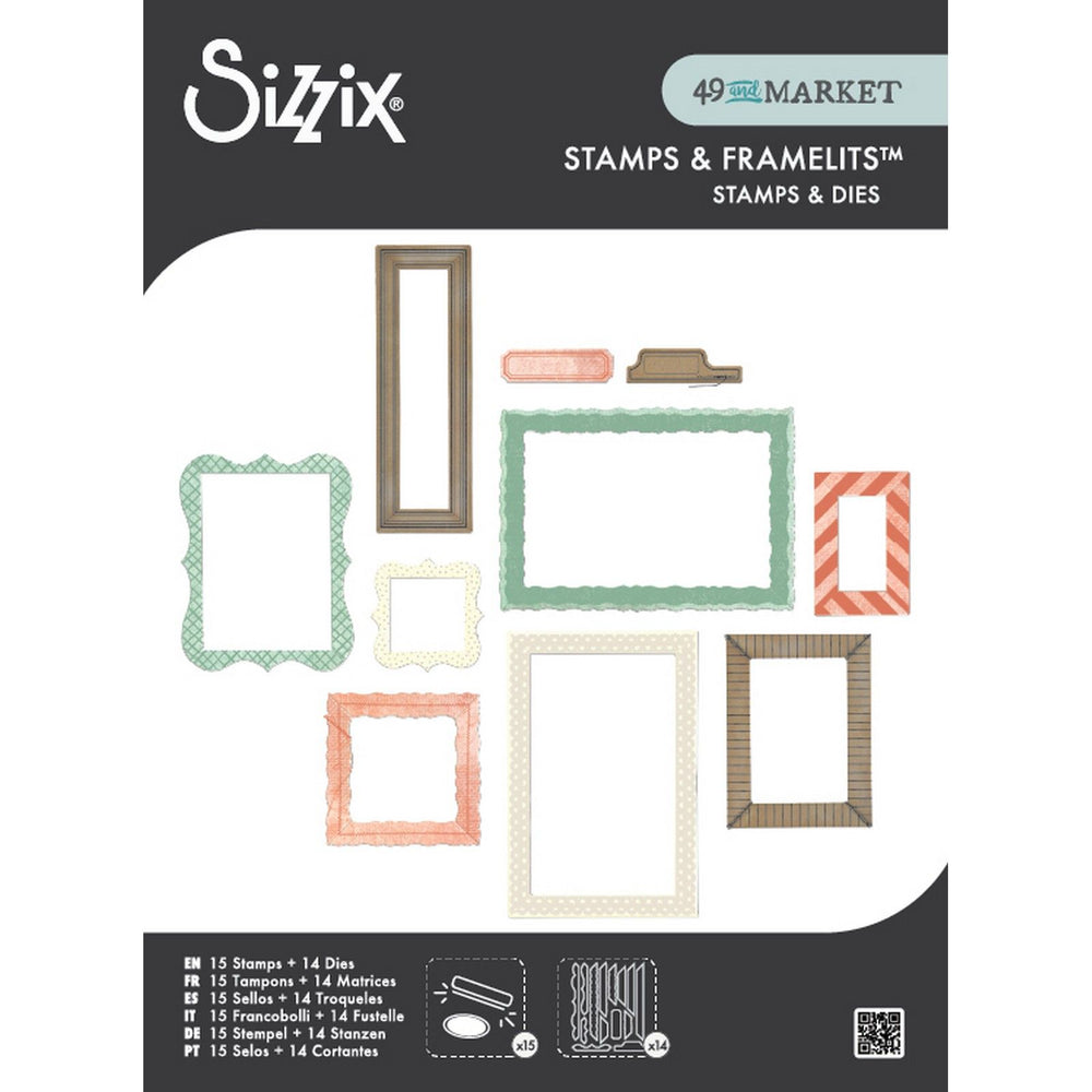 Sizzix • clear stamps set 15pcs 14pcs framelits build-a-frame by 49 market