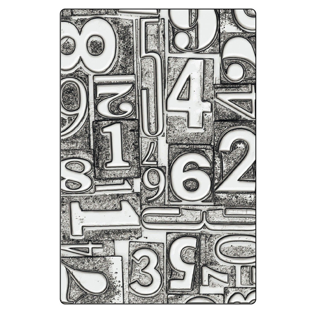 Sizzix • 3d texture fades embossing folder numbered large a5 by tim holtz