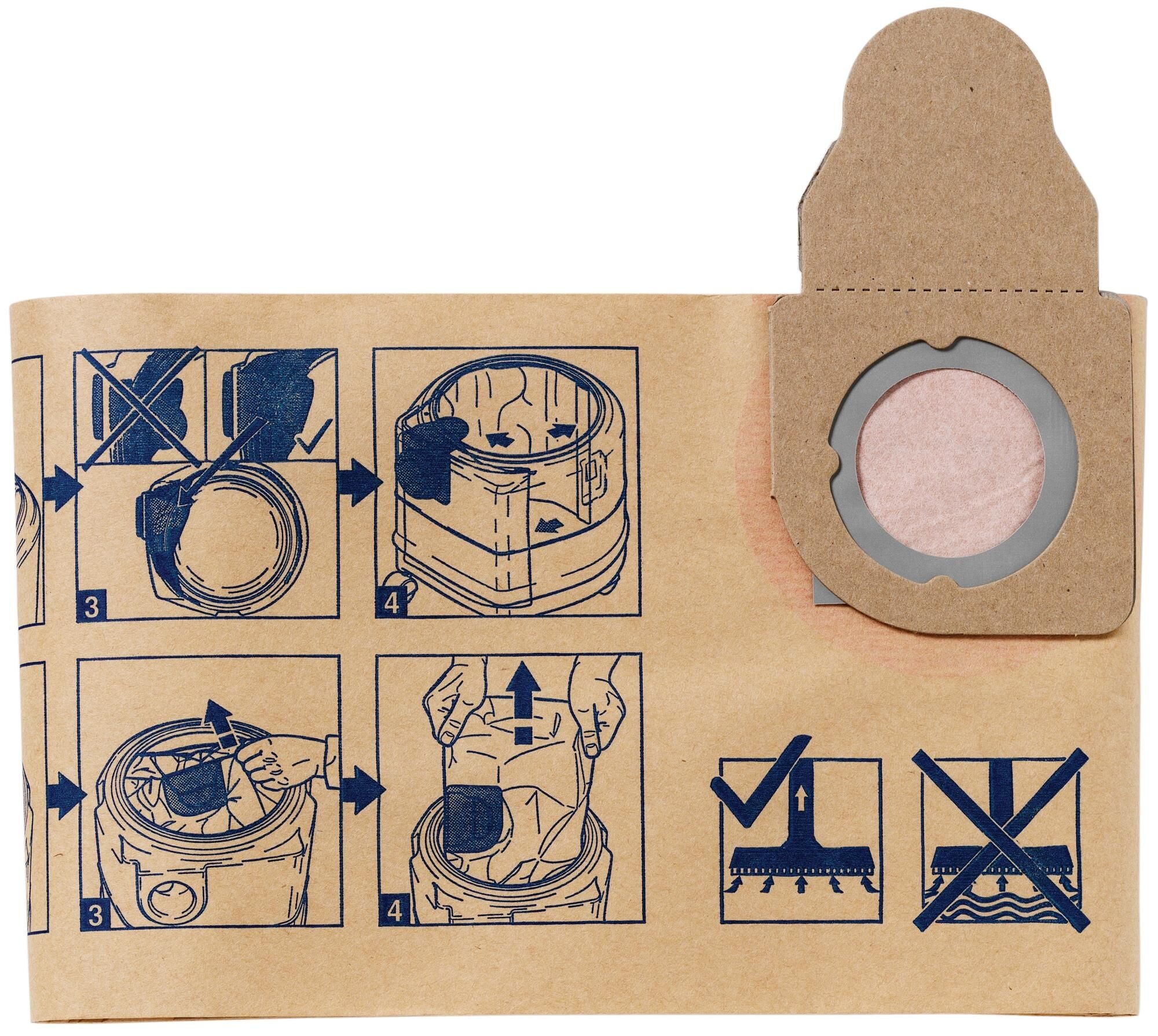 Nilfisk blauwe lijn stofzuigerzakken filter bag pack.a 5 pcs. f. aero 400