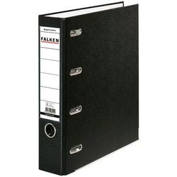 Dubbele ordner falken a4 70 mm karton, pp (polypropeen) zwart 4-rings 1 stuk