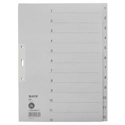 Numerieke tabbladen leitz 1233 grijs karton