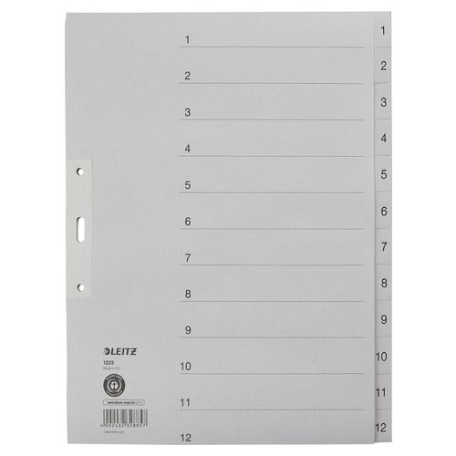 Tabbladen leitz 1233 grijs, 1 set
