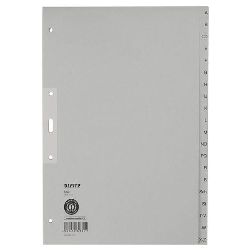 Tabbladen leitz 4300 grijs, 1 set