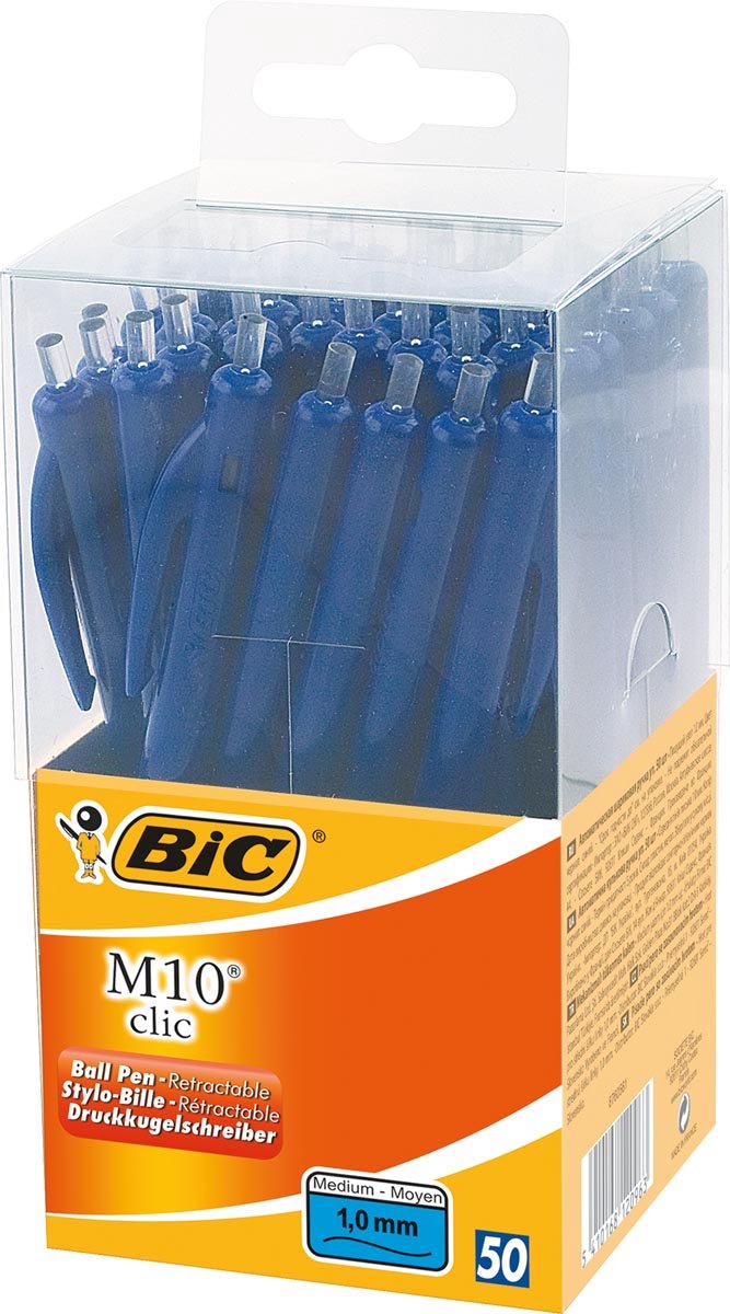 Bic balpen m10 clic medium blauw