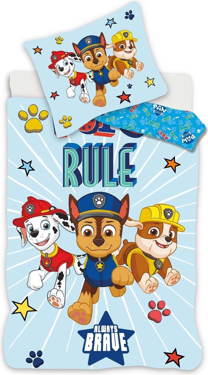 Paw patrol - dekbedovertrek - dreumes formaat - 100x140cm - katoen