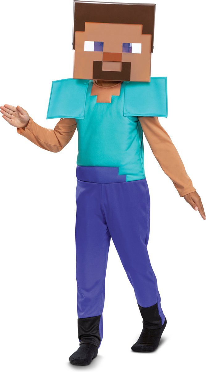 Disguise minecraft (mojang), steve fancy dress, maat xs (3t-4t jaar), jongens
