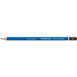 Houten potlood 2h blauw zwart staedtler mars lumograph 100