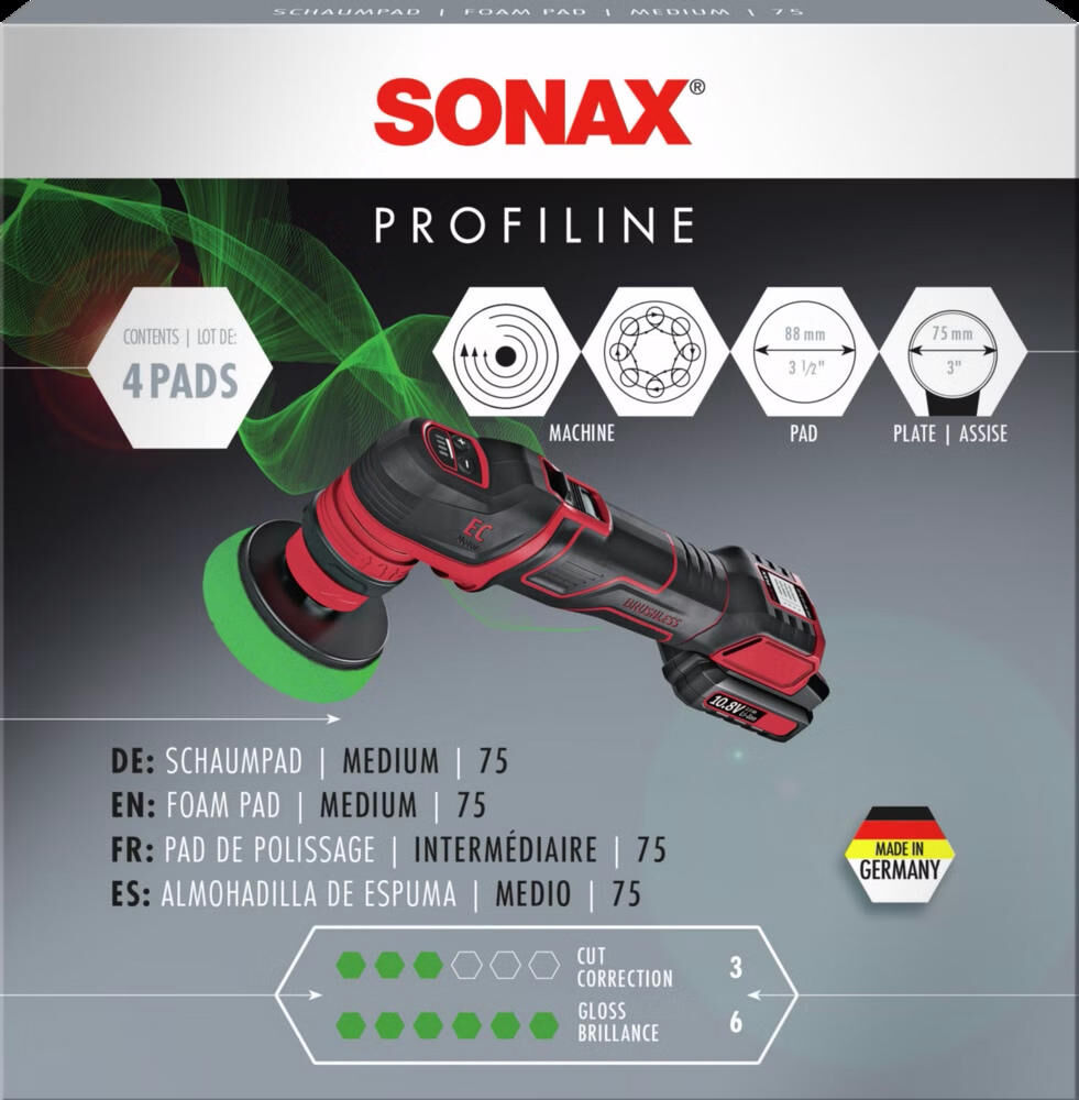 Sonax polijstspons foam pad medium 75