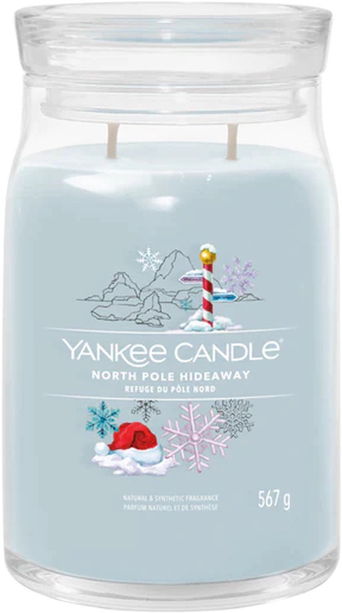 Yankee candle - north pole hideaway large jar geurkaars - 90 branduren - twee lonten