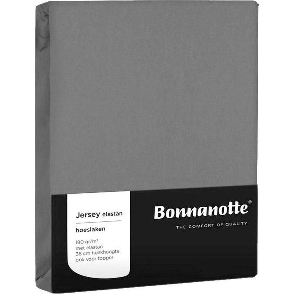 Bonnanotte hoeslaken jersey elastan midden grijs 90x200cm