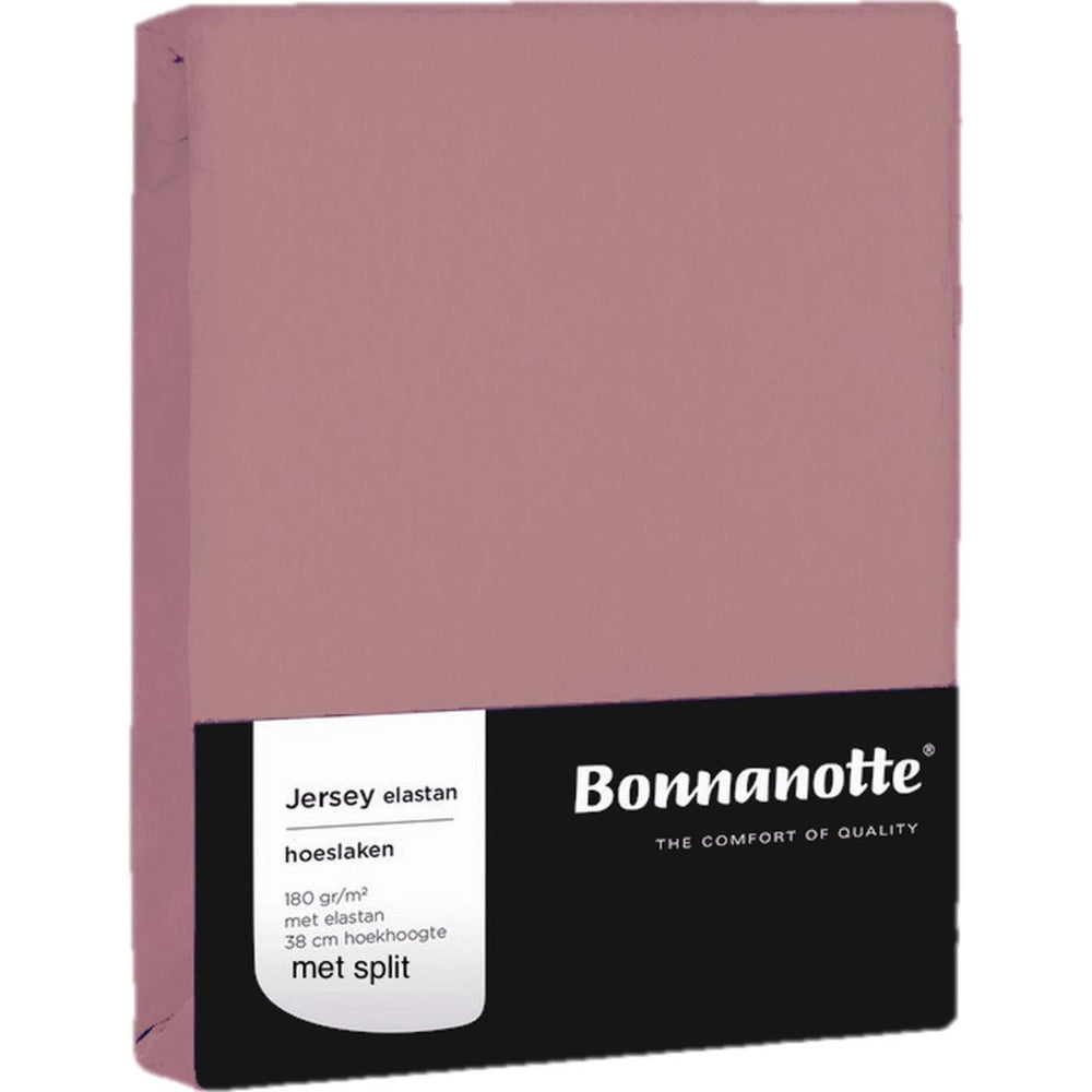 Bonnanotte hoeslaken jersey elastan oud roze 90x200cm