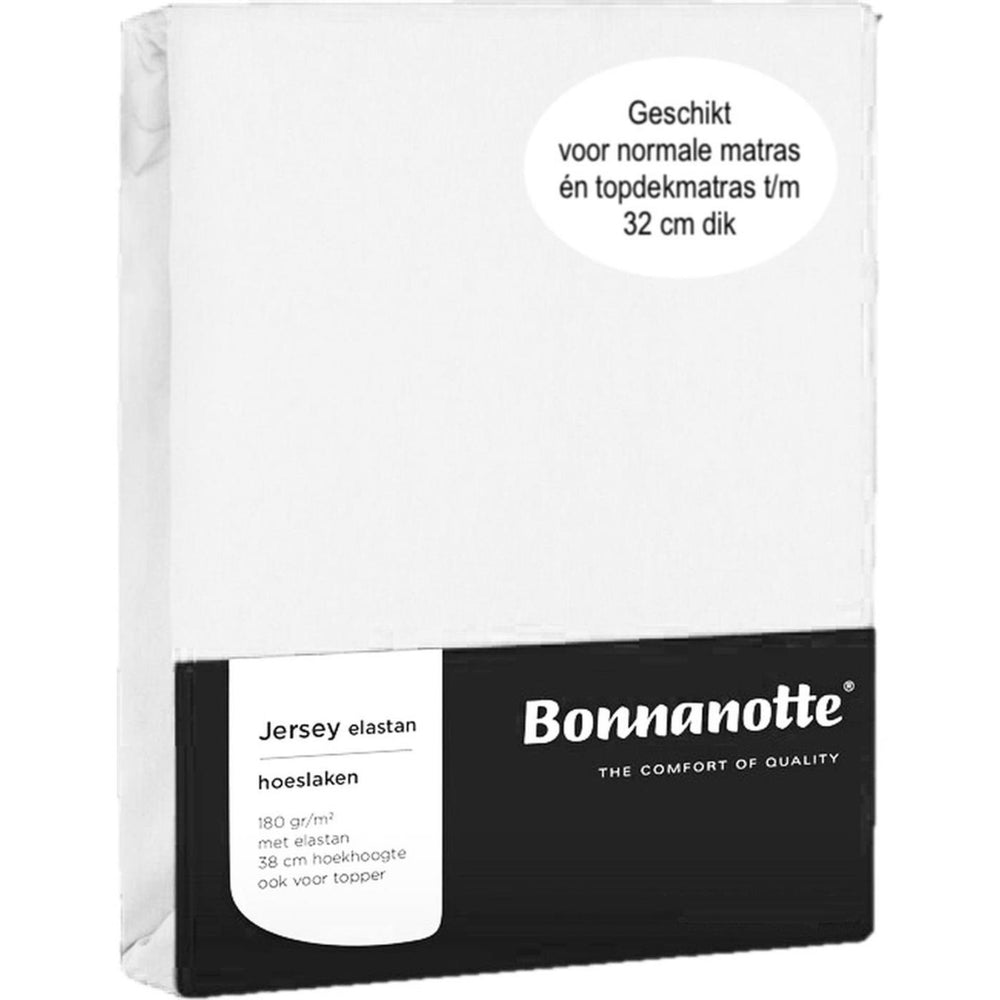 Bonnanotte hoeslaken jersey elastan wit 90x200cm