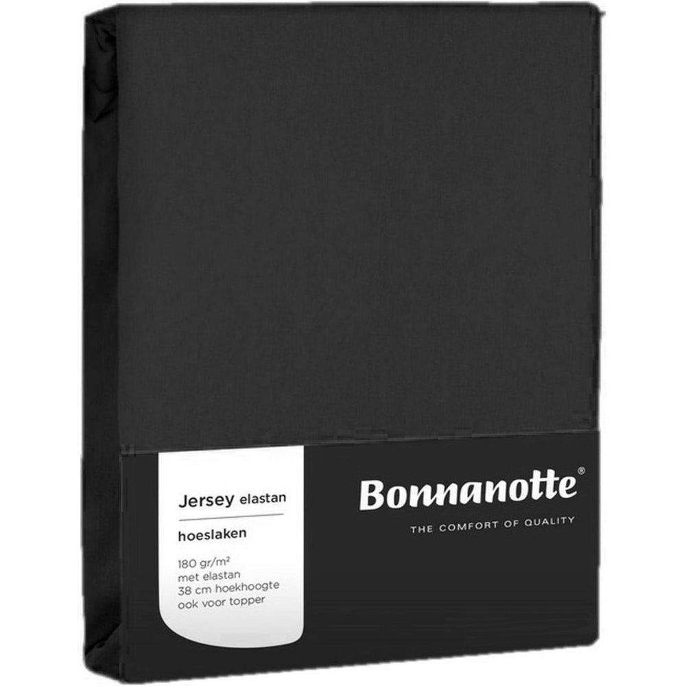 Bonnanotte hoeslaken jersey elastan zwart 90x200cm