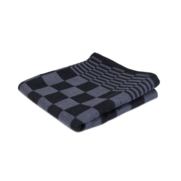 Wecoline weco theedoek geblokt zwart 70x70cm (6 stuks)