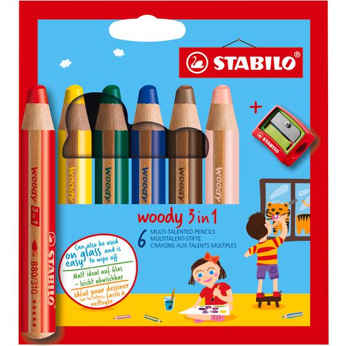 Stabilo pk6 kleurset kleurenassortiment woody 3in1