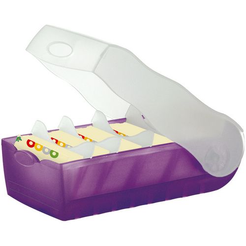 Han plastic kaartenbak doorschijnend paars a8
