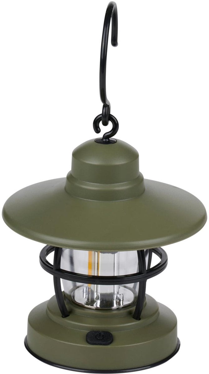 Camp active campinglamp led met ophanghaak - camping lantaarn voor tent en kamperen - kampeerlamp als hanglamp camping - buitenlamp - ca. ø12 x 20 cm - groen