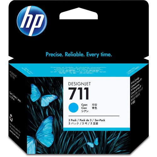 Inktcartridge hp 711 cz134a cyaan 3 stuks