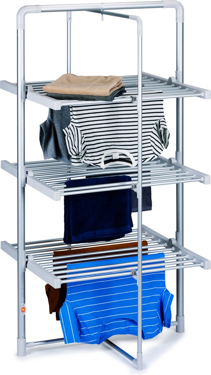 Dirt devil elektrisch droogrek met verwarming – droogtoren 230w - staand wasrek 21m droogruimte - ip22 waterbestendig - 73 x 144 x 68 cm - aluminium