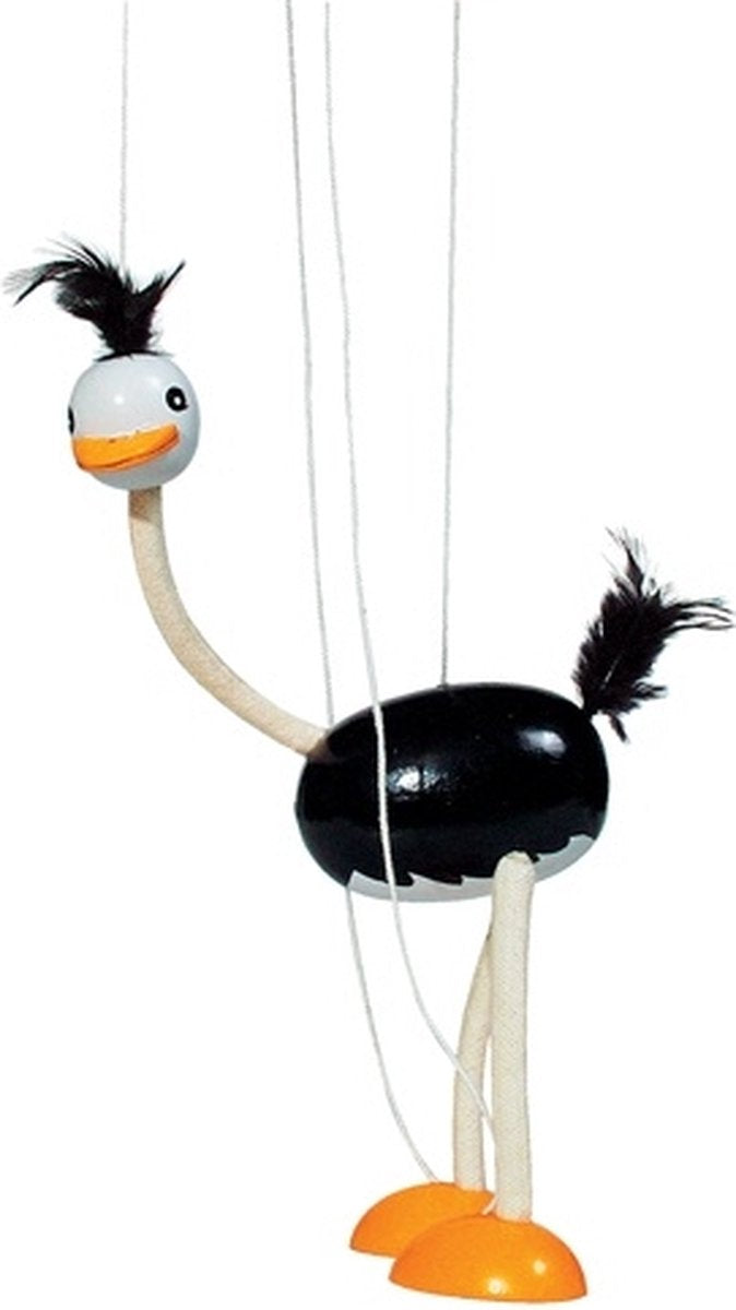 Goki Houten Marionet Struisvogel