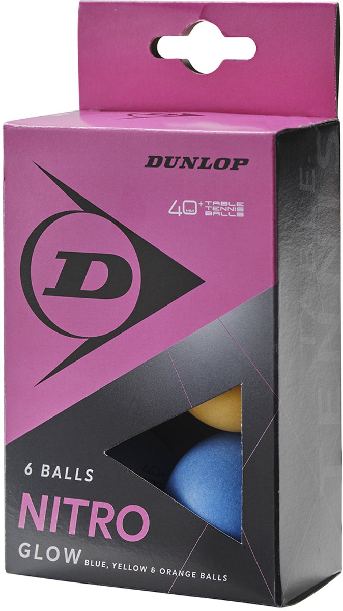 Dunlop 40+ nitro glow tafeltennisbal 6 ballen default