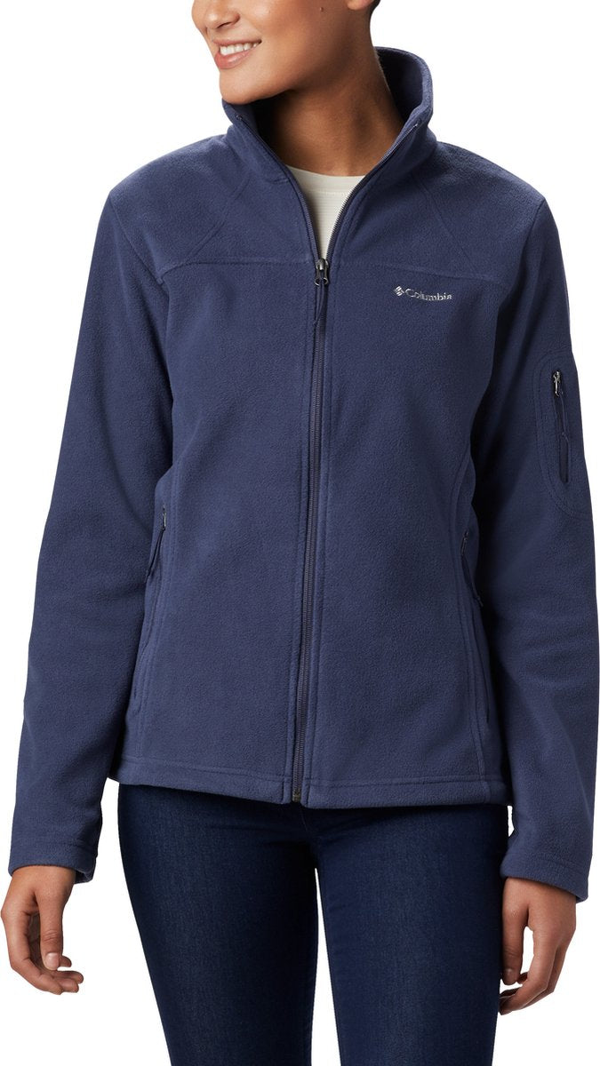 Columbia fast trek ii fleece vest dames volwassenen - sluiting en zakken met rits - outdoorvest - blauw - maat m