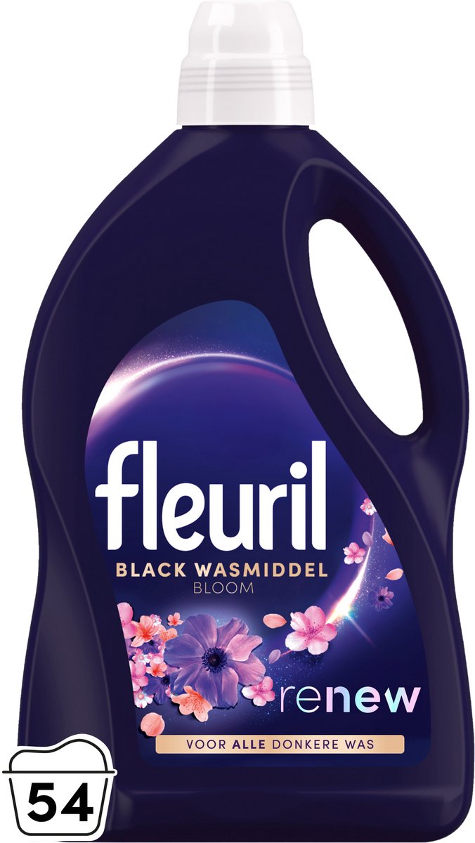 Fleuril black bloom - vloeibaar wasmiddel - donkere en zwarte was - intense geurbeleving - 54 wasbeurten - grootverpakking