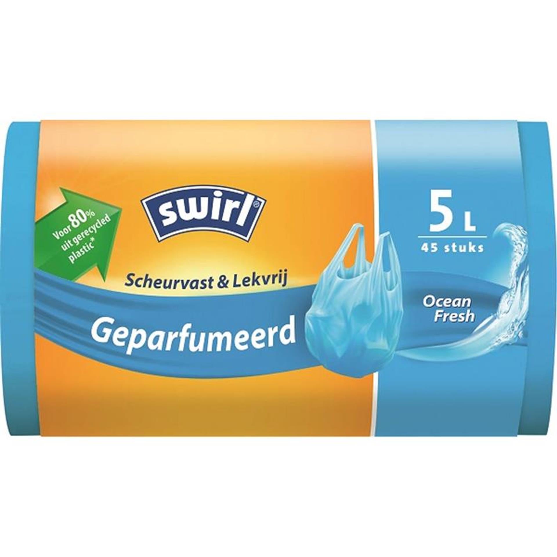Swirl pedaalemmerzak geparfumeerd ocean fresh 5l 45 stuks