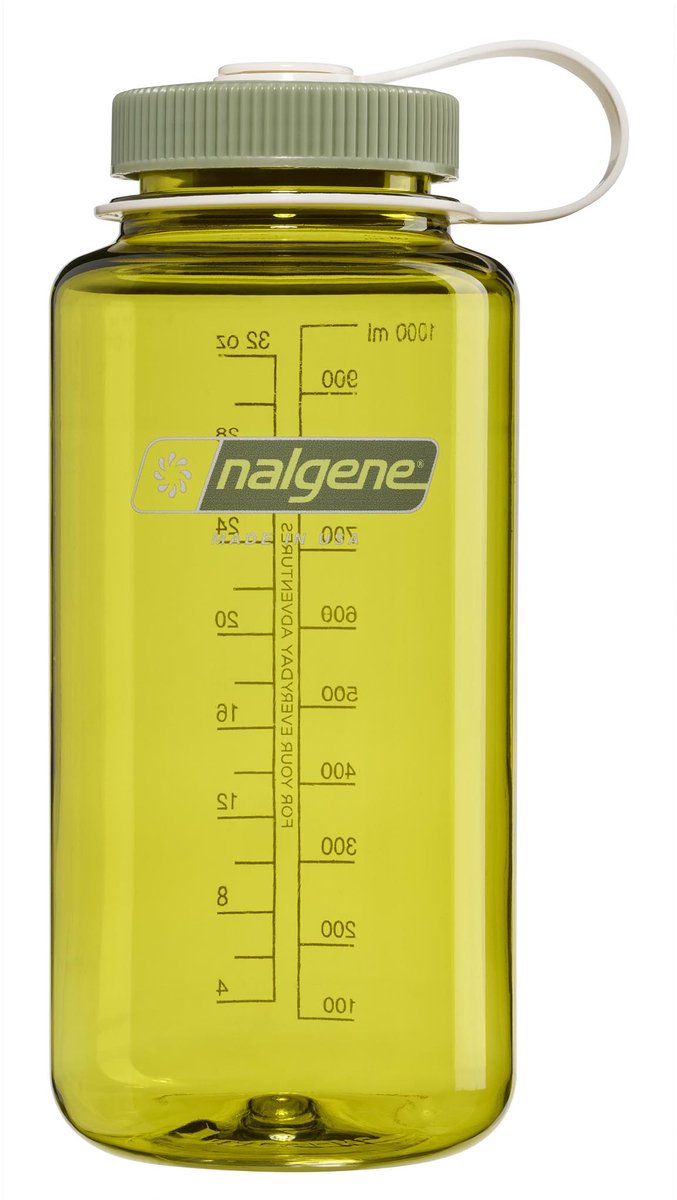 Nalgene - wide mouth bottle - drinkfles - waterfles - 1000ml - bpa free - sustain - endive w oil nieuw