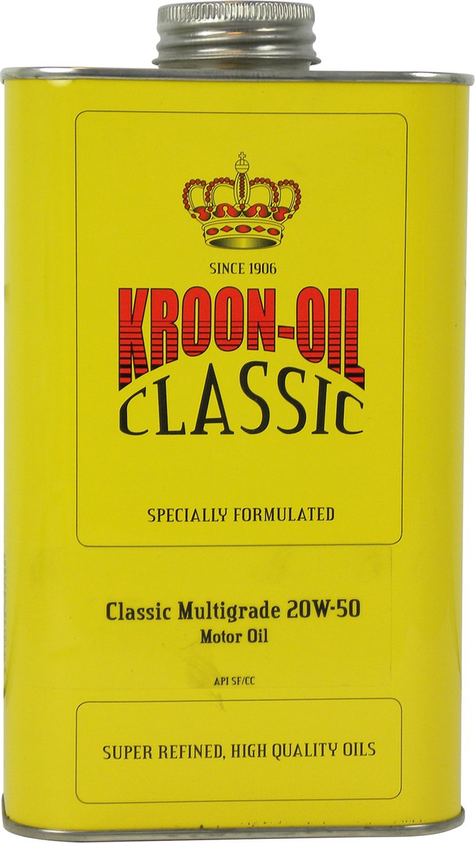 Kroon-oil classic multigrade 20w-50 - motorolie - minerale sae 20w-50 - 1 liter - transparant
