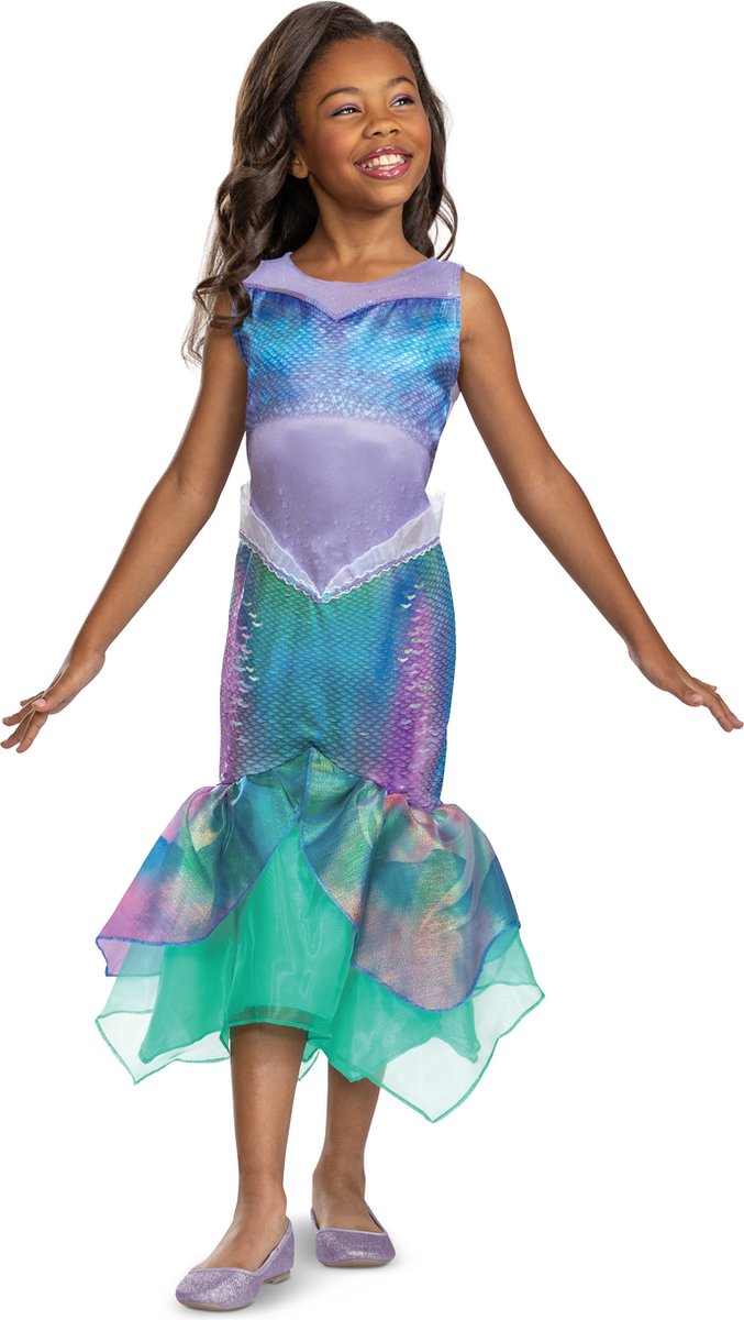 Disguise disney - the little mermaid live action, ariel mermaid jurk classic, maat m (7-8 jaar), meisjes