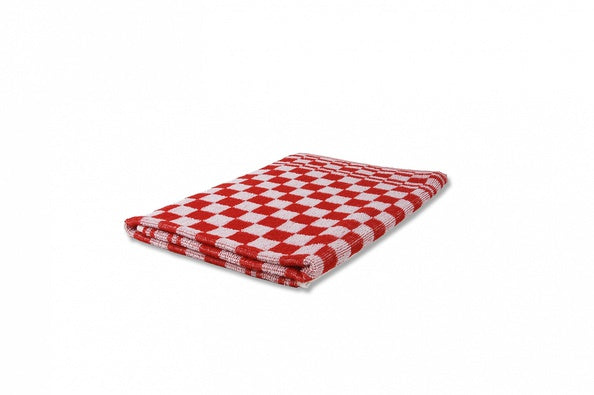 Wecoline weco keukendoek geblokt 60x60 cm rood wit (6 stuks)