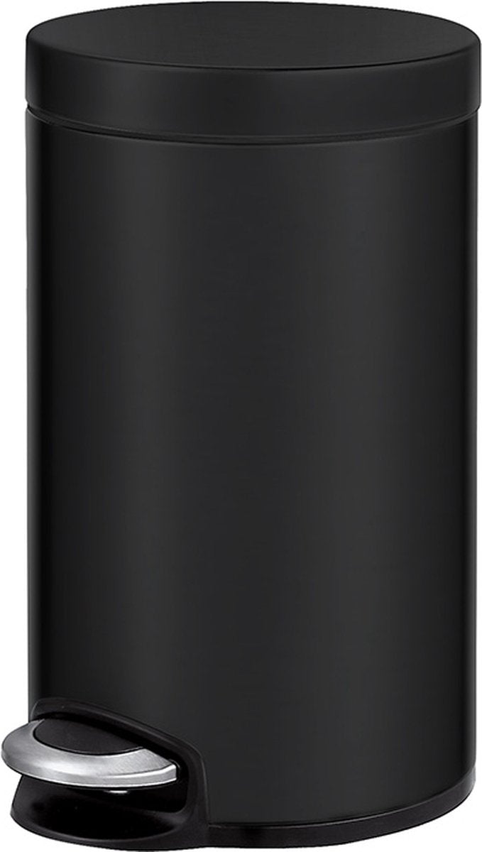Eko - serene pedaalemmer 12 liter - steel plastic - mat zwart - prullenbak