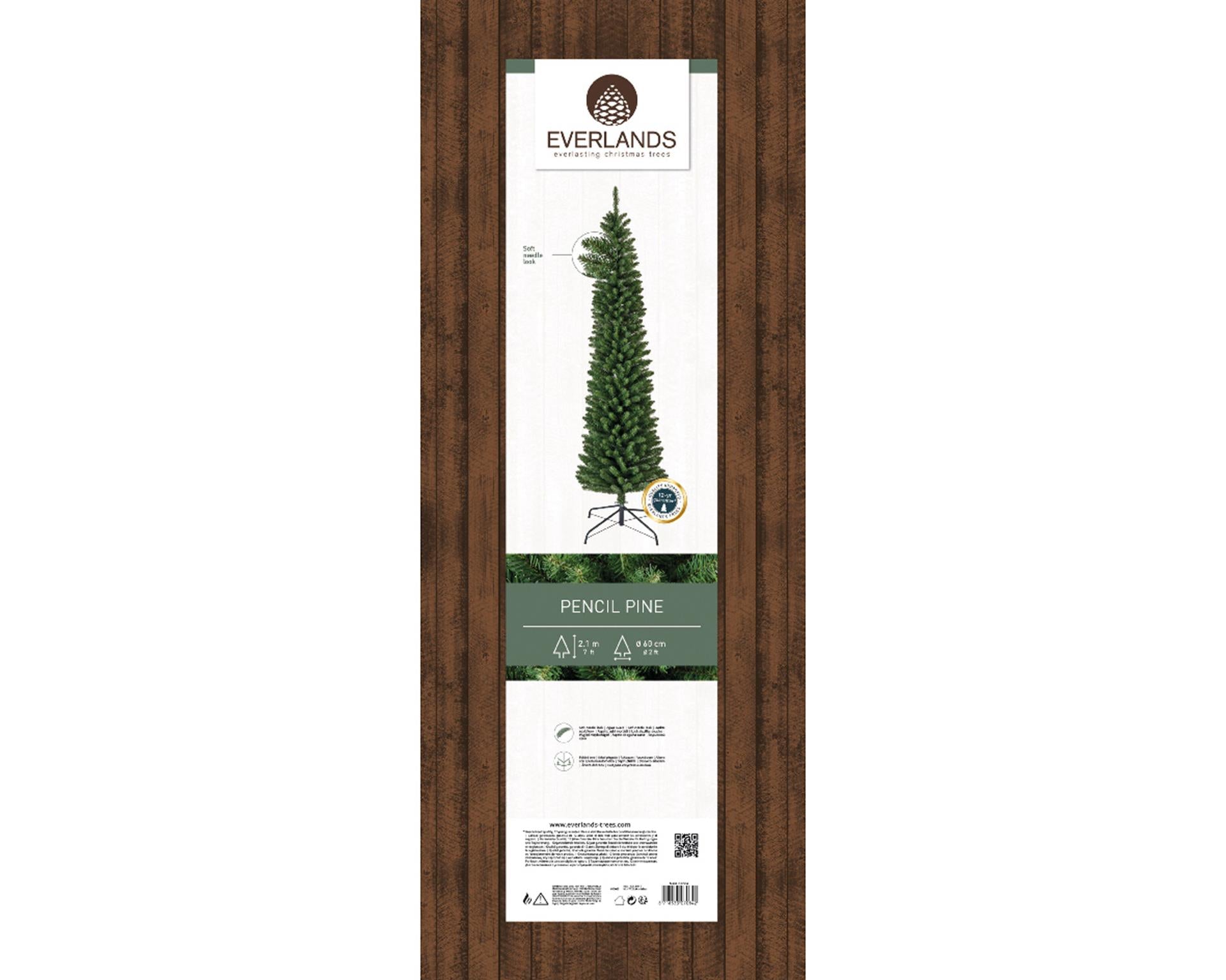 Decoris everlands kunstkerstboom pencil pine h210cm diameter 60cm