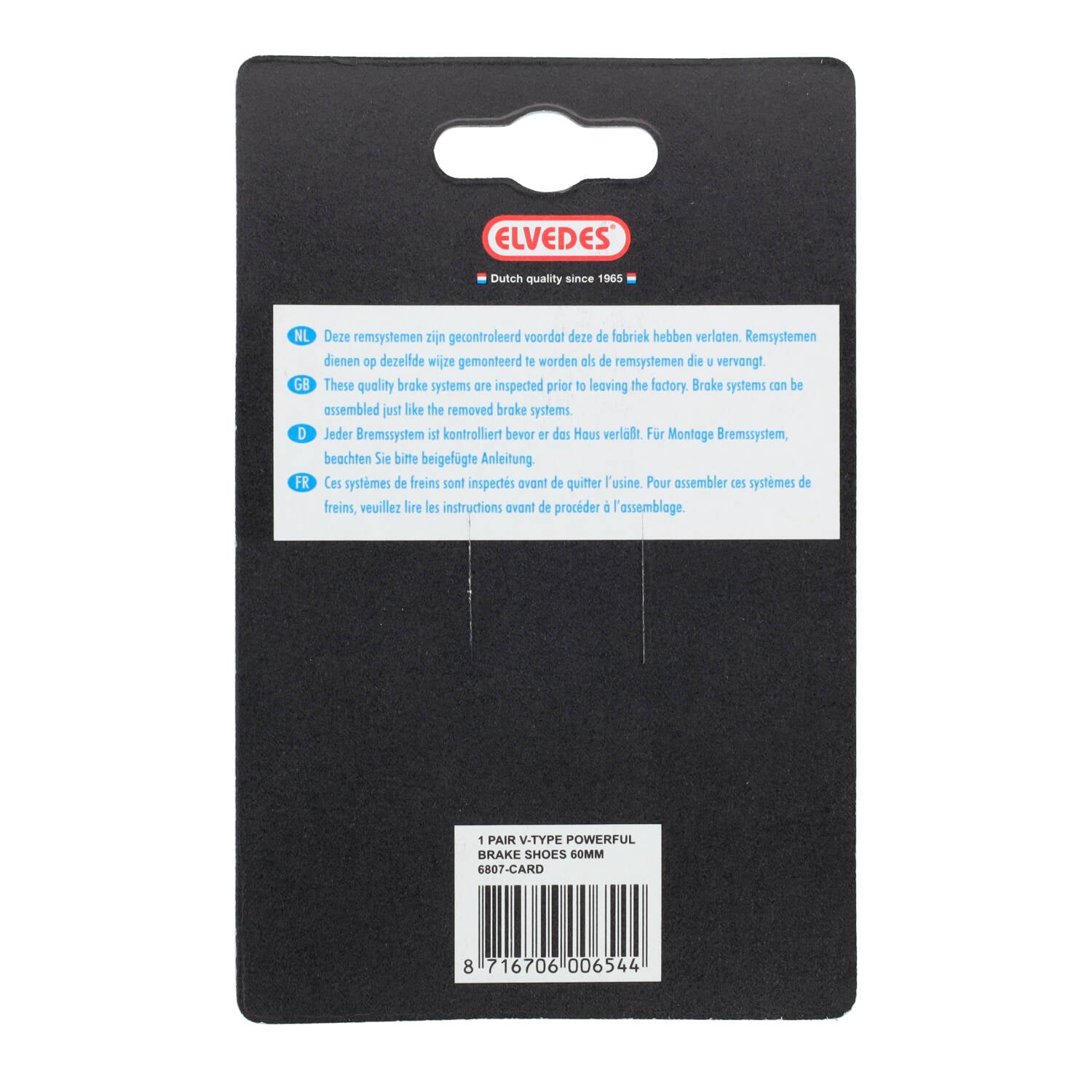 Brake pads V-brake 60 x 14 mm black 2 pieces
