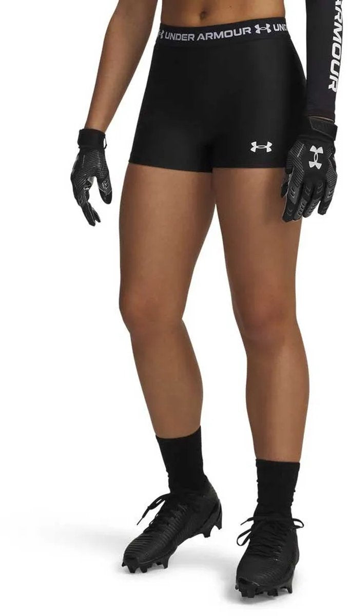 Under armour heatgear shorty-blk dames sportbroek - ultimate zwart - wit