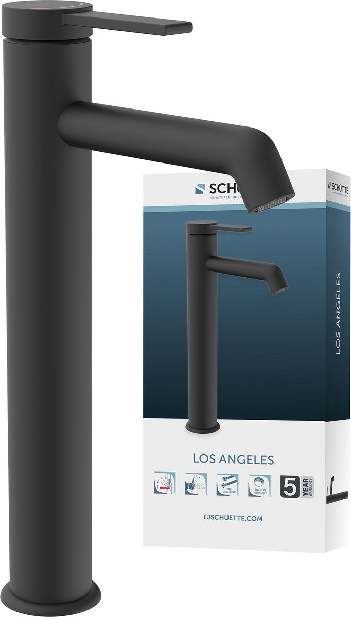 Schütte los angeles wastafel - mengkraan - voor opzetwastafel - mat zwart