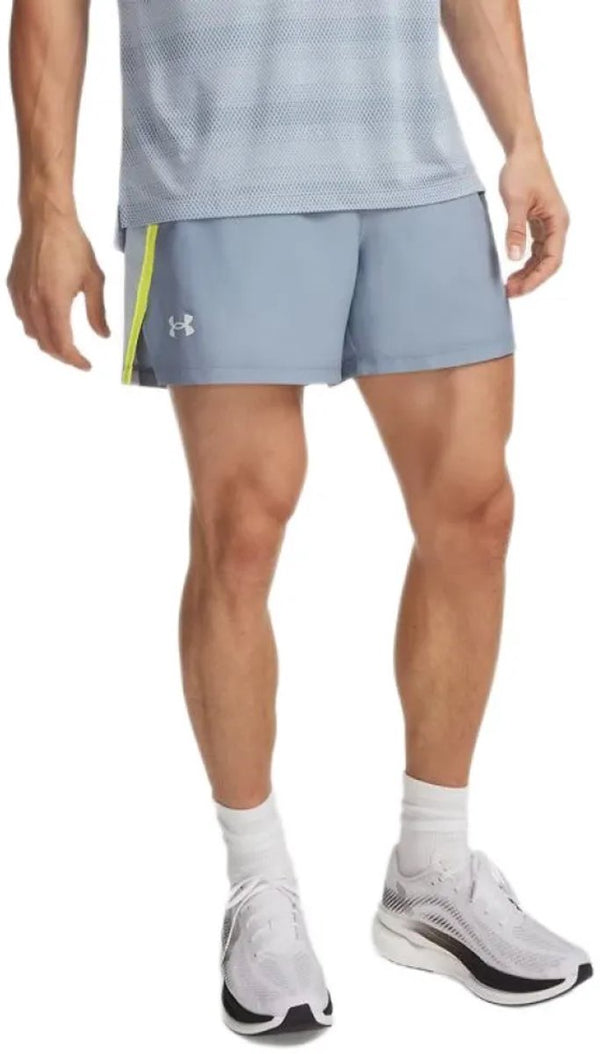 Under armour ua launch 5'' shorts-blu heren sportbroek - blauw wind flash light reflective l