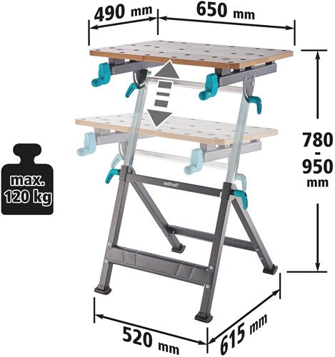 Wolfcraft klem- en werktafel | master 650 ergo | 1 stuk - 6870000