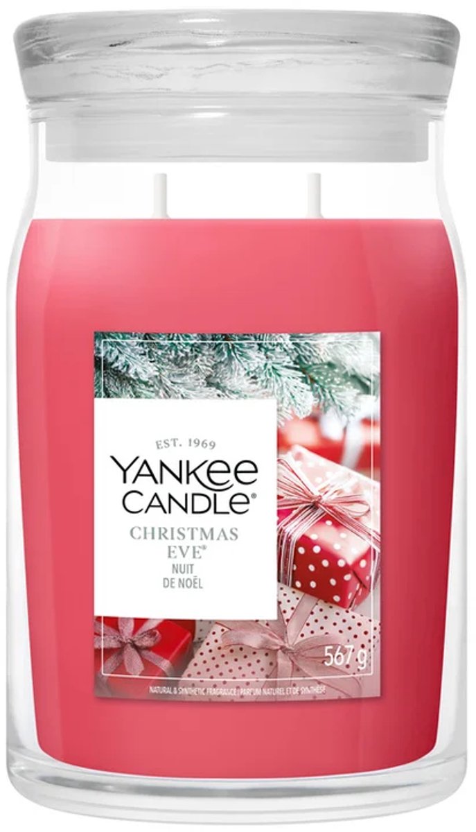 Yankee candle - christmas eve large jar geurkaars - 90 branduren - twee lonten