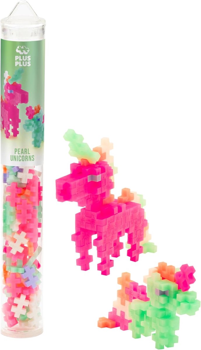 Plus-plus pearl unicorns eenhoorn – 100 delige bouwset – 4374 – bouwspeelgoed – constructiespeelgoed – set met bouwstenen – vanaf 5 jaar
