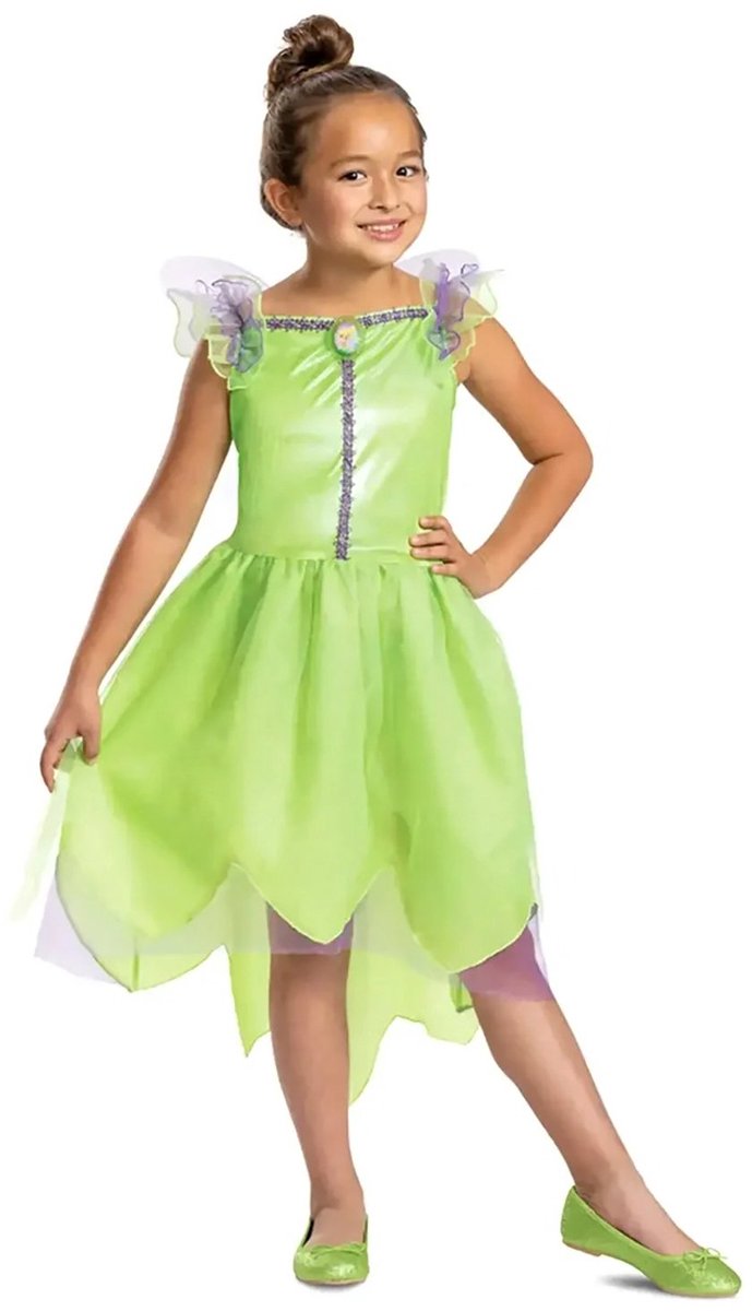 Disguise disney - tinker bell, tinker bell jurk classic , maat s (5 - 6 jaar), meisjes