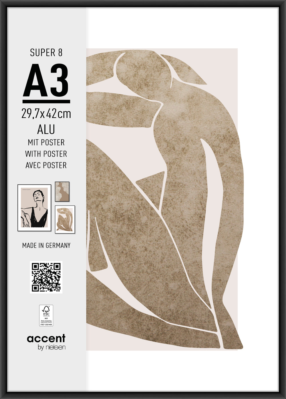 Nielsen design nielsen fotolijst 5424126 super 8 zwart 29,7x42 cm