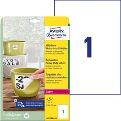 Speciale etiketten avery l4775rev20 wit 20 stuks