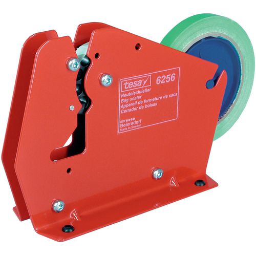 Zakkensluitdispenser tesa 6256 rood max 6mm 3kg